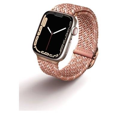 Uniq Aspen Designer Edition Braided Apple Watch Strap - Citrus Pink