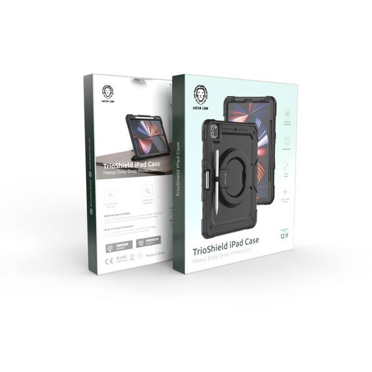Green Lion Trio Shield iPad Case For iPad 12.9" - Black