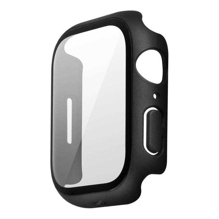 Uniq Legion Case with 9H Tempered Glass Screen Protection for Apple Watch - Midnight - 45 MM