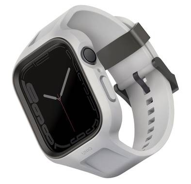 Uniq Monos 2-in-1 Strap with Hybrid Case for Apple Watch - Chalk Grey