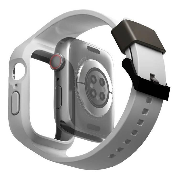Uniq Monos 2-in-1 Strap with Hybrid Case for Apple Watch - Chalk Grey