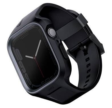Uniq Monos 2-in-1 Strap with Hybrid Case for Apple Watch - Midnight Black