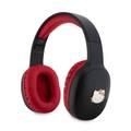Hello Kitty Bluetooth Headphones Metal Logo Oval Shape - Black/Red