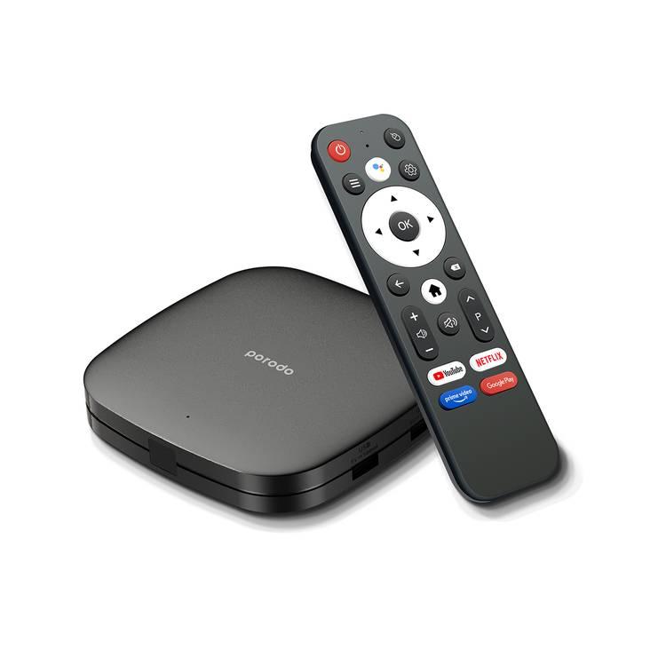 Porodo Android TV Box Video Streaming Unlimited Streaming - Black