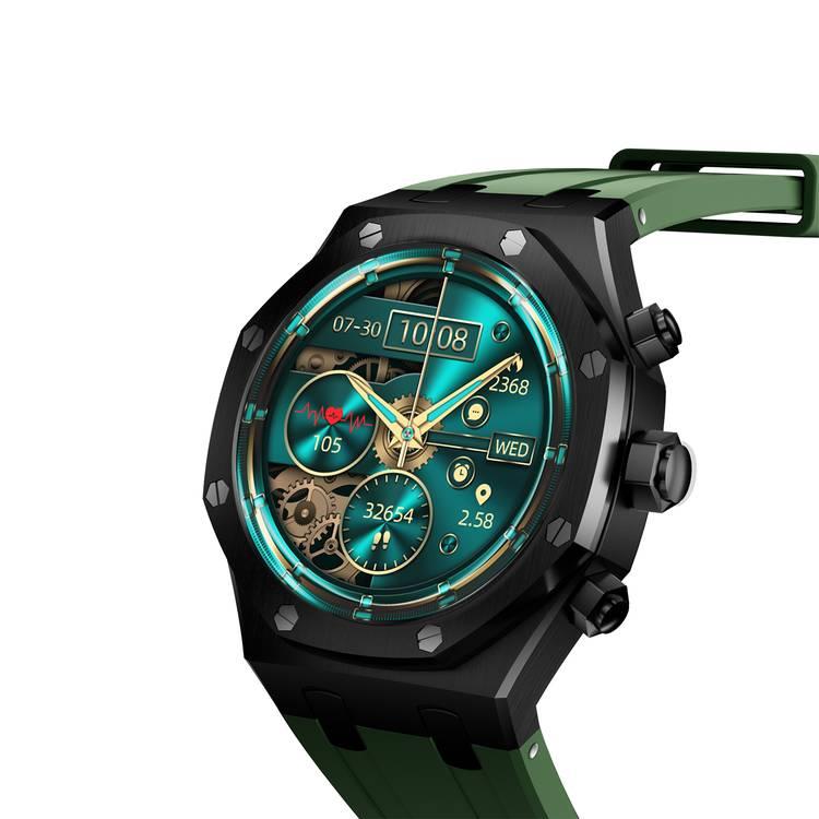 Porodo Cristallo AP Amoled Display Smart Watch - Black - 49mm Display