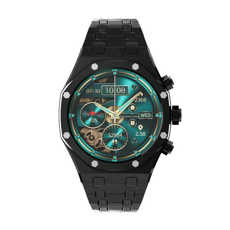Porodo Cristallo AP Amoled Display Smart Watch - Black - 49mm Display