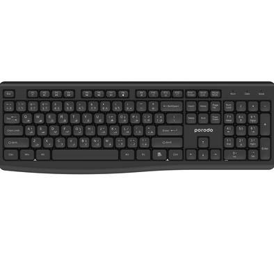 Porodo Dual Mode Wireless Keyboard Mouse Set - Black