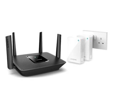 Linksys  Mesh Wifi Router  Mr8300 Tri-Band  & 2 Velop Plug-In Nodes 
