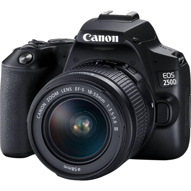 Canon EOS 250D DSLR Camera  + EF-S 18-55mm F/3.5-5.6 III + EF 75-300mm F/4-5.6 III USM Zoom Lens (Bundle)