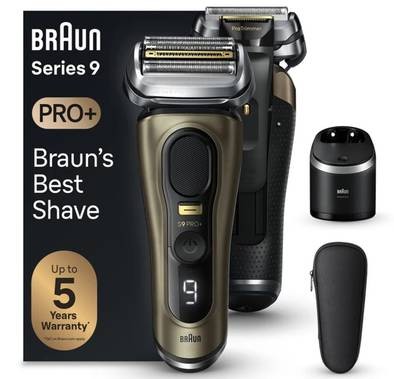 ماكينة الحلاقة Braun Series 9 Pro+ 9569cc للاستخدام الرطب والجاف - أسود / نحاسي
