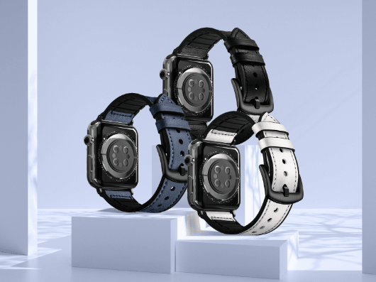 Porodo iGuard Leather + Silicone Watch Band