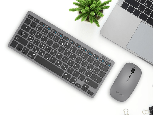 Porodo Portable Bluetooth Keyboard with Mouse