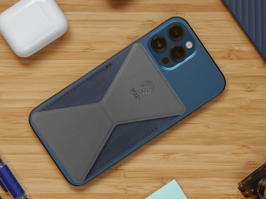 Premium Leather Phone Kickstand Design with Card Slot