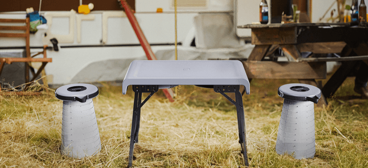 lluminate and Innovate: Porodo Camping Foldable Desk and LED Stool Set