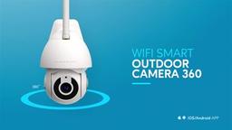 Powerology Wi-Fi Smart Outdoor Camera 1080P Full HD 355° Horizontal and 155° Vertical Movement with Embedded Mic & Speaker, Motion Detection, Two-Way Audio Talk ( CCTV )